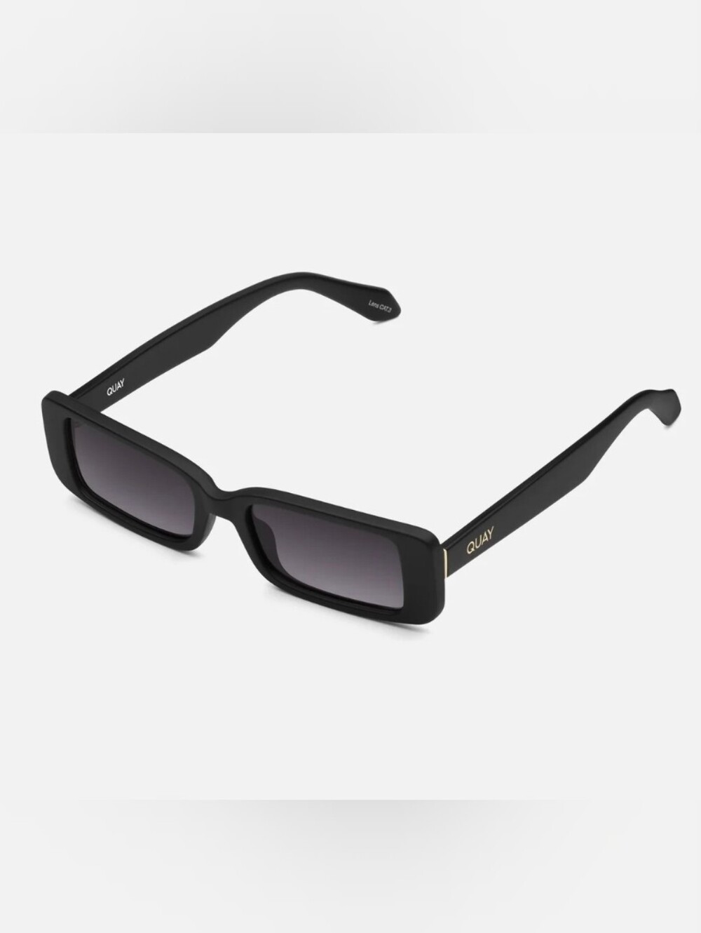 NWT Quay Australia Art School Black Rectangular Sunglasses